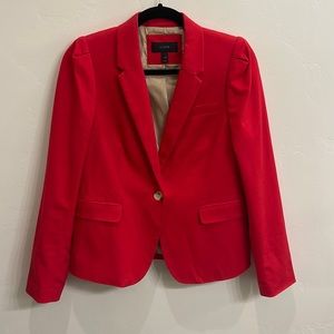 J. Crew Red Cotton One-Button Blazer - Size 10